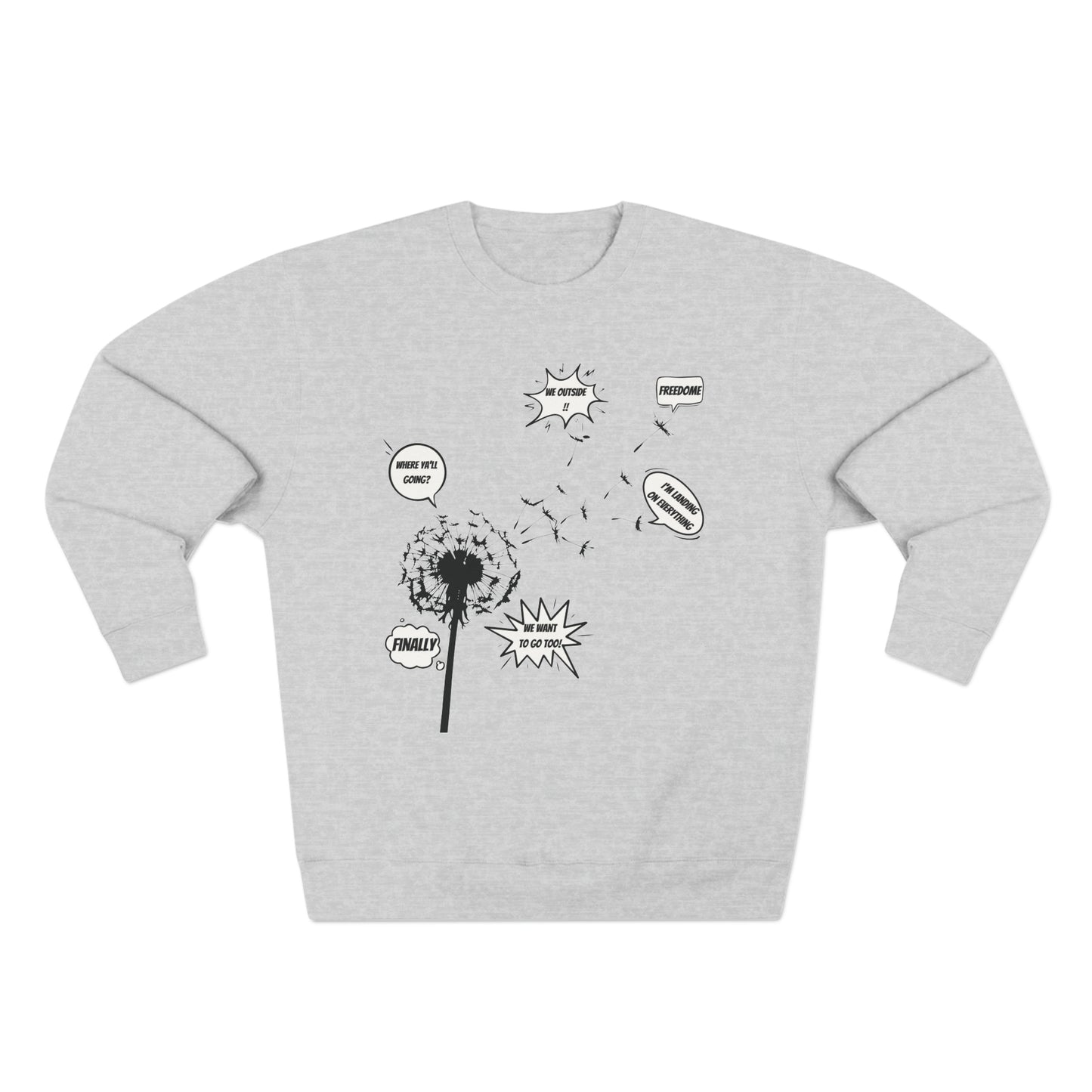 Embrace Freedom with 'We Outside!!' Dandelion Tee & Sweatshirt - Exploding Imagination