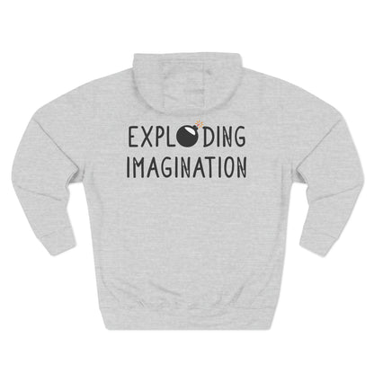 Exploding Imagination: 'Look Deeper' - Intense Eyes Three-Panel Fleece Hoodie