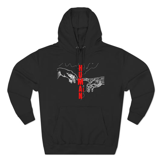 The Creation of Ai - Binary Genesis Three-Panel Fleece Hoodie