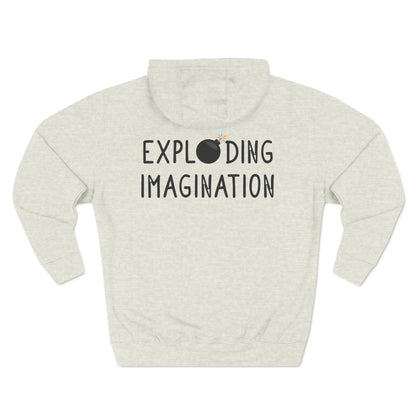 Exploding Imagination: 'Look Deeper' - Intense Eyes Three-Panel Fleece Hoodie