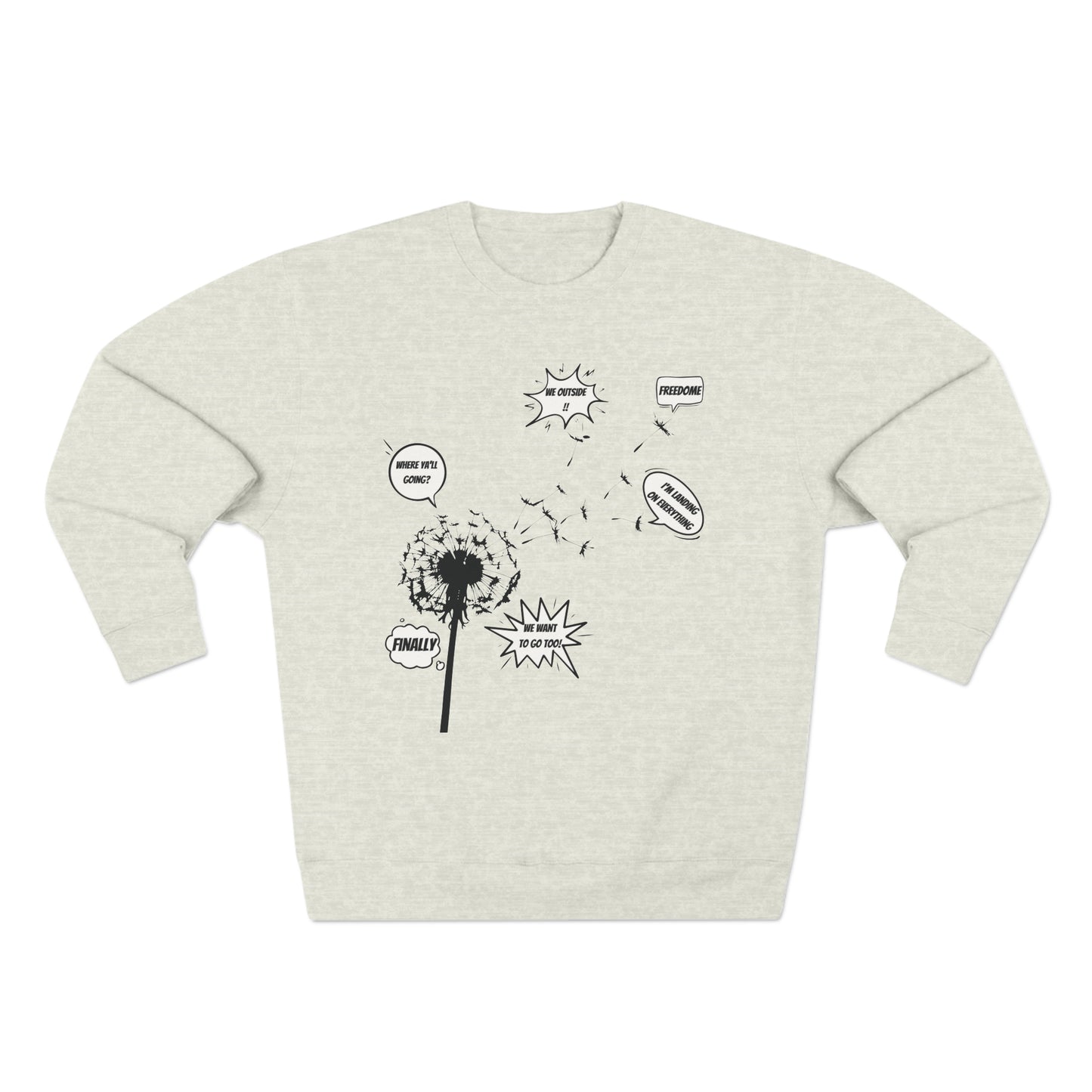 Embrace Freedom with 'We Outside!!' Dandelion Tee & Sweatshirt - Exploding Imagination