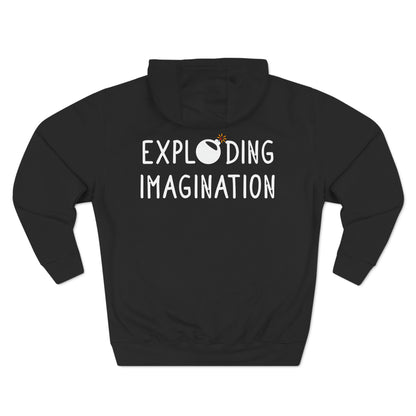 Exploding Imagination: 'Look Deeper' - Intense Eyes Three-Panel Fleece Hoodie